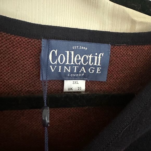 Collectif London Chrissie Cherry sweater Women's Vintage - Picture 3 of 6